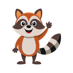 Illustration of Raccoon waving hand