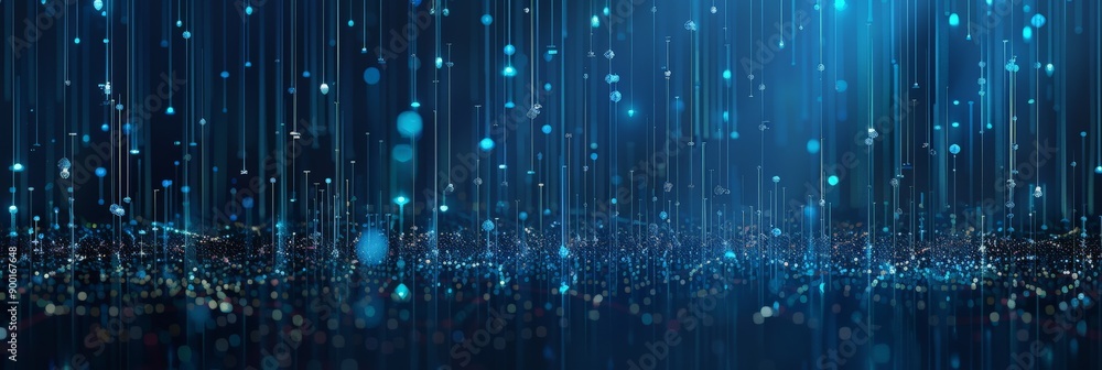 Aufkleber abstract blue and black background with digital light streaks. represents technology, data flow, and