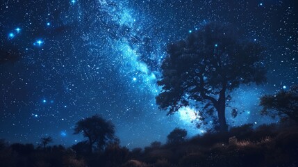 Obraz premium Dreamy Night Sky - Soft and calming, with celestial sounds and gentle melodies perfect for stargazing
