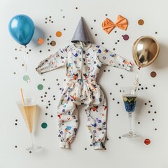 Obraz premium Party outfit on solid white background, single object