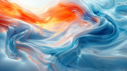 Obraz premium Abstract fluid art with vibrant red and