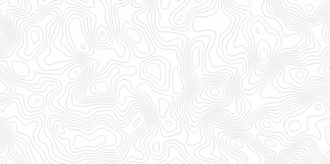 Vector white wave line geography landscape Topo contour map on white background. Geographic mountain relief diagram line wave carve pattern. Topographic world map contour lines map texture.