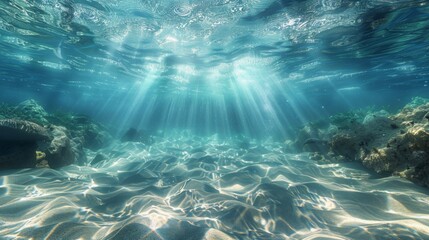 Fototapeta premium Underwater Serenity Calm and immersive, with gentle waves and aquatic sounds, ideal for underwater scenes