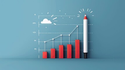 Stock market growth, financial charts
