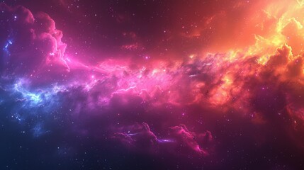 Abstract Space Nebula Develop a scene with an abstract representation of a space nebula with bright colors