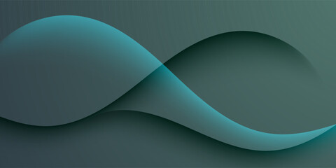 Abstract dark green luxury background with wave geometric pattern element for poster, flyer, digital board and concept design. Eps10 vector