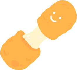 A cartoon illustration of a mozzarella stick.