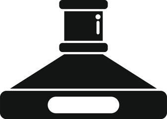 Simple icon of a kitchen exhaust hood extracting cooking steam, isolated on a white background
