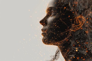 Womans Face with Digital Overlay