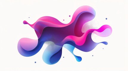 Fototapeta premium Vector fluid isolated abstract geometric ultramarine and magenta gradient shapes for modern website and graphic design on the white background