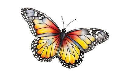 Fototapeta premium Colorful Monarch Butterfly Illustration on transparent background