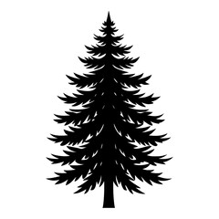 An illustration of a lone pine tree silhouette.
