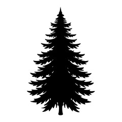 Obraz premium An illustration of a lone pine tree silhouette.