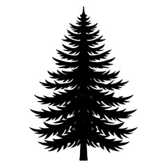Obraz premium An illustration of a lone pine tree silhouette.