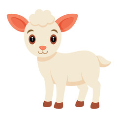 Illustration of young lamb on white