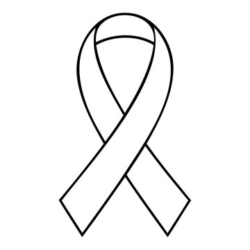 recommend clip art: A single awareness outline ribbon. Line drawing cancer ribbon vector illustration.