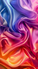 Fototapeta premium Colorful satin fabric background, silky texture