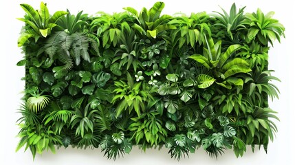 Naklejka premium Vertical garden panel featuring a lush variety of green plants, perfect for vibrant decor and urban gardening.
