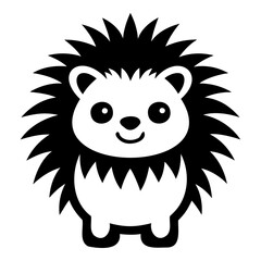 A black silhouette porcupine vector