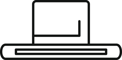 Simple line art of an air conditioner blowing cold air