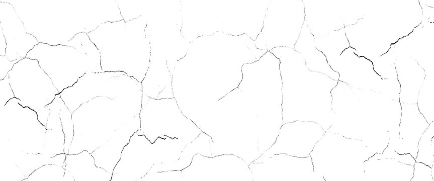 Vector realistic cracks on dry surface on transparent abstract background with a cracked grunge texture.
