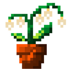 Lily of the valley in 8 bit pixel art