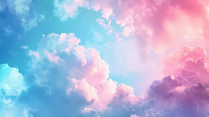 Fototapeta premium Colorful Beautiful blue sky with cloud formation background