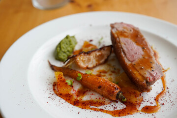 鴨胸と野菜ののロースト