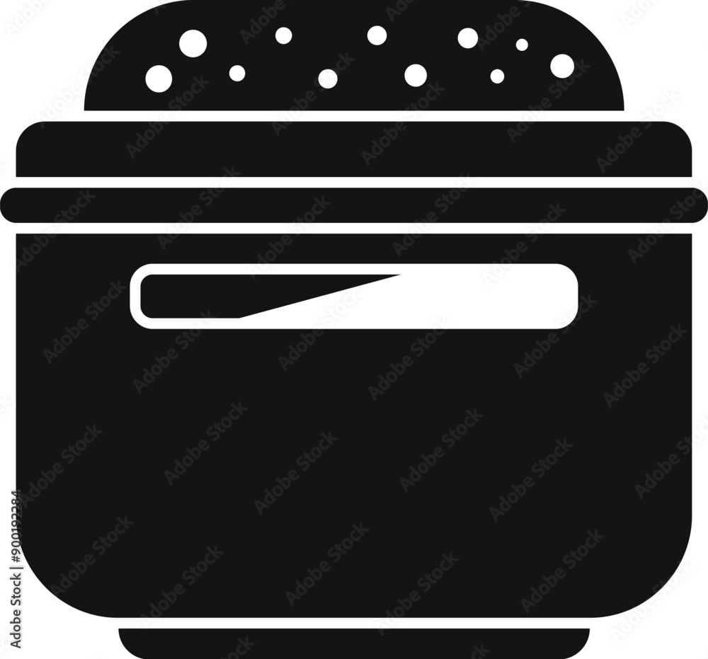 Poster modern multi cooker steaming rice icon in simple style isolated on white background