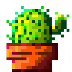  A cactus in 8 bit pixel art