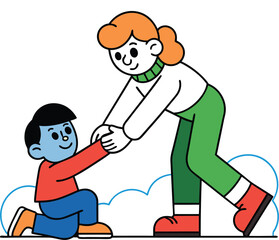 Community care, community help concept vector use for various. 