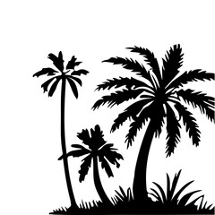 Obraz premium Silhouette of Palm Trees 