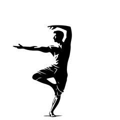 Silhouette of a Man in Dance Pose