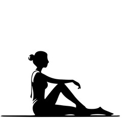 Silhouette of a Woman Sitting in Yoga Pose