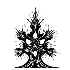 Silhouette of an Abstract Tree Design