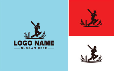 Cricket team icon Cricket XI Cricket side Cricket squad flat logo sign symbol editable vector