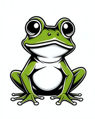 Obraz premium cartoon green frog portrait