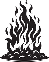 Fire Flame Silhouette Vector Illustration