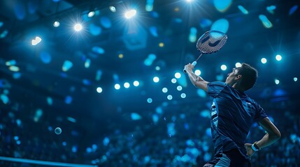 Naklejka premium Badminton action , Badminton shuttlecock, Fast Shuttlecock. 