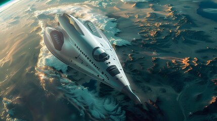 Fototapeta premium Space Shuttle Design for Fast, Modern Transportation in the Future.