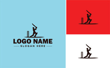 Cricket team icon Cricket XI Cricket side Cricket squad flat logo sign symbol editable vector