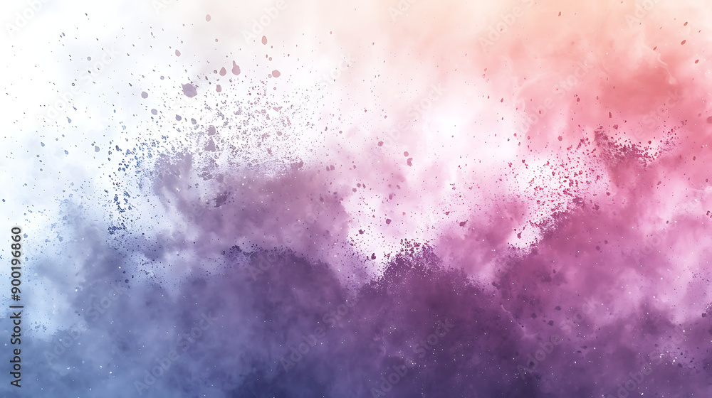Poster abstract multicolored powder splatted on white background,Freeze motion of color powder exploding