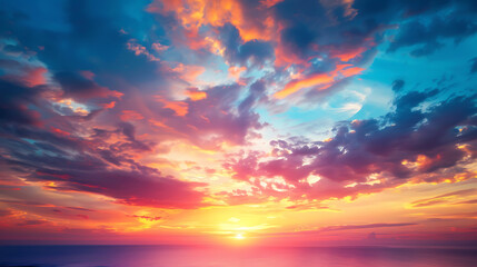 Fototapeta premium Background of colorful sky concept: Dramatic sunset with twilight color sky and clouds