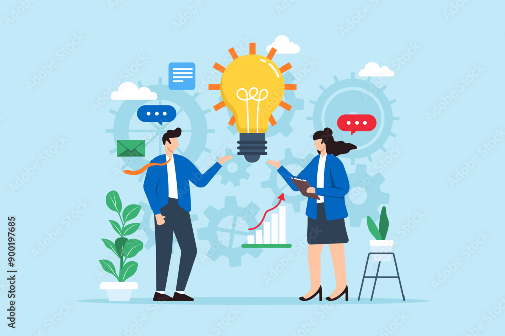 Poster exploring new business model innovation, adapting to changing markets concept vector illustration wi
