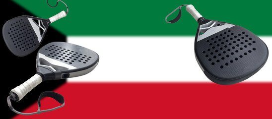 Paddle rackets with flags of countries