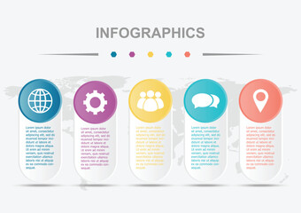 Steps infographic template design with gradient badges