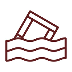 Floating Vector Line Maroon Icon Design