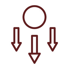 Gravity Vector Line Maroon Icon Design