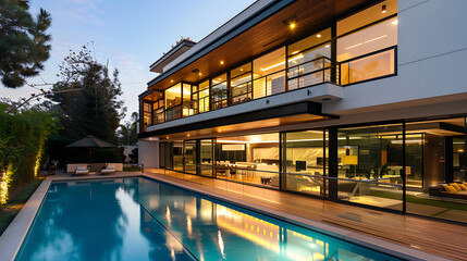 Fototapeta premium Modern house with pool