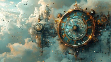 Craft an old engraving style illustration of a steampunk time machine, with intricate details and crosshatching techniques